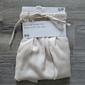 Uniqlo Satin Drape Jogger Pants, Beige, Small